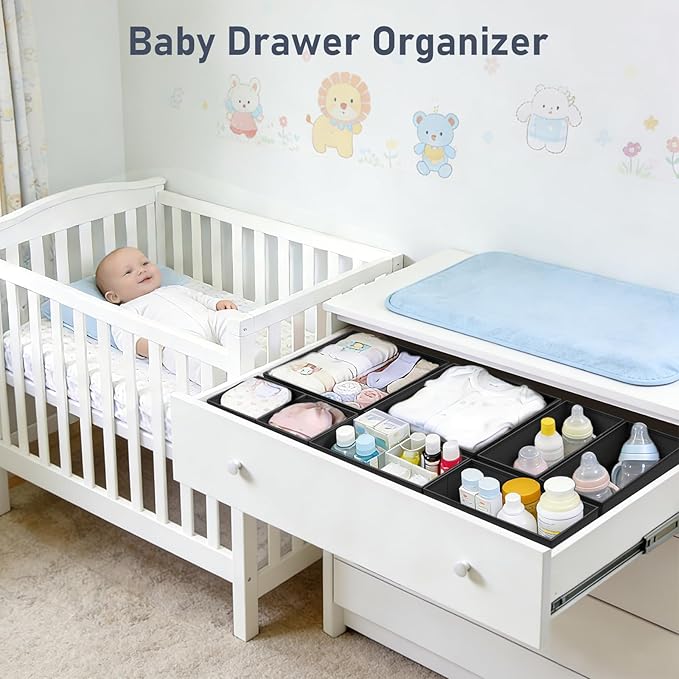 DIMJ Drawer Organizer Clothes Storage - 28 Pack Baby Dresser Organizer for Nursery, Foldable Closet Drawer Organizer Bins for Bedroom Organization, Fabric Storage Dividers for Socks, Underwears, Bras - Image 3