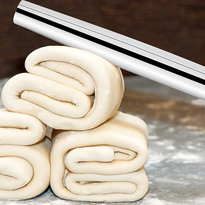 Fox Run Stainless Steel Rolling Pin, Tapered French Rolling Pin, 18" x 1.25" - Image 6