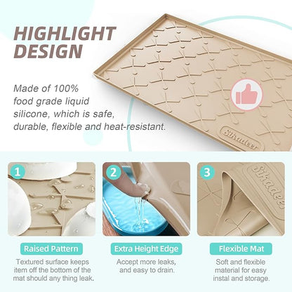 SIKADEER 37" x 22" Under Sink Mat Waterproof, Silicone Mat Kitchen Drawer Shelf and Cabinet Liner, Sink Protector for Kitchen Organizers and Storage, Boot Tray Pet Food Mats - Image 4