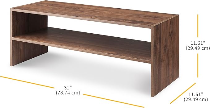 Whitmor Wood Stackable 2-Shelf Shoe Rack, Walnut, 31 inches - Image 3