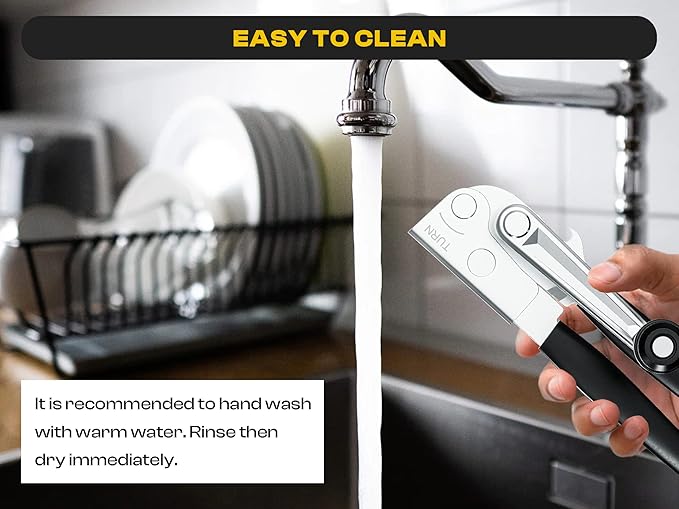 Heavy Duty Can Opener with Magnet – Commercial Can Opener Manual for Seniors, Hand Held, Sharp Blade, Smooth Edge – Folding Knob for Easy Storage, Built in Bottle Opener - Image 6