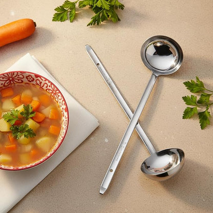 6 Pcs Stainless Steel Ladle Soup Handle Ladle with Long Hooked Handles Metal Kitchen Soup Ladles Spoon Cooking Utensil for Serving, Cooking, Stirring, Portioning Kitchen Restaurant Accessories(6 oz) - Image 6