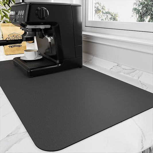 HotLive Coffee Mat - Absorbent Hide Stain Rubber Backed Dish Drying Mat for Kitchen Counter - Bar Mats for Countertops Accessories Fit Under Coffee Maker Espresso Machine by HotLive