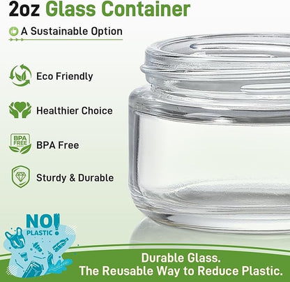 NETANY 2oz Glass Salad Dressing Containers, 6-Pack Small Sauce Containers with Lids and Mini Condiment Cups Containers,To Go Glass Jars for Meal Prep Lunch box - Image 2