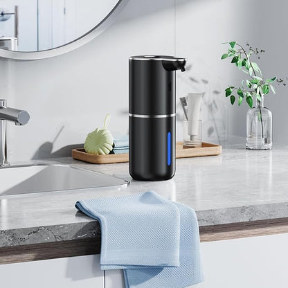 Automatic Liquid Soap Dispenser Touchless, Rechargeable Electric Dish ＆ Hand Soap Dispenser with Smart Digital Display, 6 Adjustable Level, Wall Mounted, 380ml IPX5 for Kitchen and Bathroom