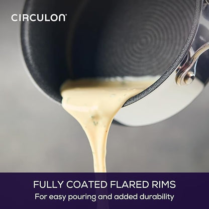Circulon C1 Series Stainless Steel Plated Non-Stick Cookware with ScratchDefense Technology with Lid, Safe for Metal Utensils, 1.5 Litre, Polished Stainless Steel