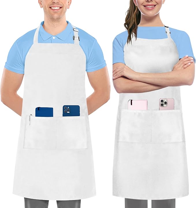 Utopia Kitchen 2 Pack Bib Apron, Adjustable with 2 Pockets, Water and Oil Resistant, Cooking Kitchen Chef Apron for Women Men by UTOPIAKITCHEN