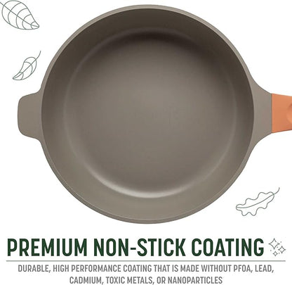 Goodful All-in-One Pan, Multilayer Nonstick, High-Performance Cast Construction, Multipurpose Design Replaces Multiple Pots and Pans, Dishwasher Safe Cookware, 11-Inch, 4.4-Quart Capacity, Terracotta