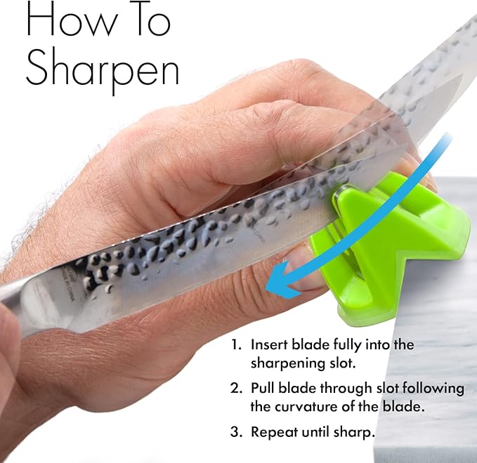KitchenIQ 51422 | Edge Grip 2-Stage Knife Sharpener | Green – 3 Pack | Coarse & Fine Sharpener | Compact for Easy Storage | Stable Non-Slip Base | Soft Grip Rubber Handle | Straight & Serrated Knives - Image 5