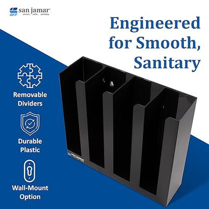 San Jamar Portion Cup and Lid Organizer Fits 2" Cups and Lids with Removable Dividers for Kitchen, Restaurant, and Fast Food, Plastic, 10 x 11.5 x 3.25 Inches, Black - Image 6