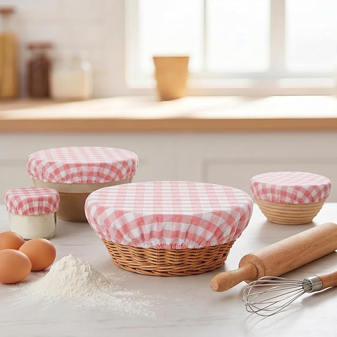 Reusable Bowl Covers, 5 Size Stretch Cloth Bowl Covers for Bread Proofing, cloth Fabric bowl Cover for Food Fruits Leftover (O)