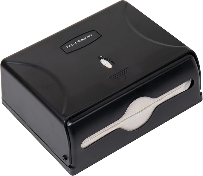 Mind Reader Paper Towel Dispenser, Tri-Fold Towel Holder, Restroom, Wall Mount, Bathroom, Black - Image 5