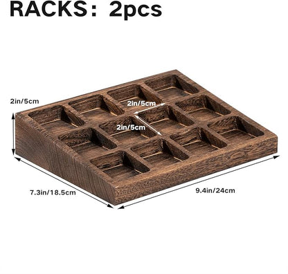 Yangbaga 24Pcs Glass Spice Jars with Labels-4oz Acacia Wood Lid Square Spice Containers and 2pcs Rack with Pepper Grinder Lids &Funnel,Seasoning Jars for Rack Cabinet Drawer - Image 4