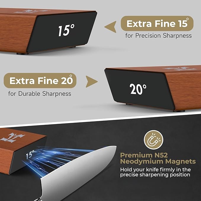 Rolling Knife Sharpener Kit – 3-Stage 400/1000/3000 Grit Discs – 15° & 20° Magnetic Angles – Replaceable Diamond & Ceramic Discs – Professional Kitchen & Chef Knife Sharpening System - Image 8