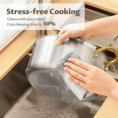 BEZIA 8 Quart 3-Ply Stainless Steel Stockpot, Soup Pot with Lid in Fully Clad Tri-Ply Stainless Steel, Even Heat Distribution, Cooking Pot with Handles, All Cooktops Compatible, Perfect for Stew - Image 8