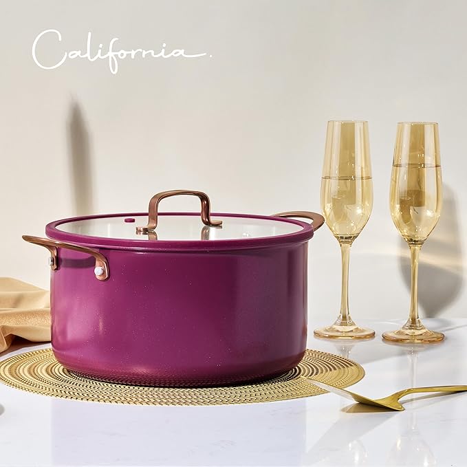 CAROTE 8QT Full Clad Tri Ply Stainless Steel Stock Pot with Lid, Kitchen Stockpot Soup Pot, Outer Ceramic Layer, Even Heating, All Stoves Compatible, Oven & Dishwasher Safe, Stay Cool Handle, Purple - Image 8