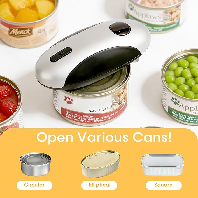 Electric Can Openers in 2026: Automatic Can Opener Electric with Rechargeable. The Can Opener Creates A Smooth Edge, Making It The Best Gift for Seniors And Kids. (Gray) - Image 6