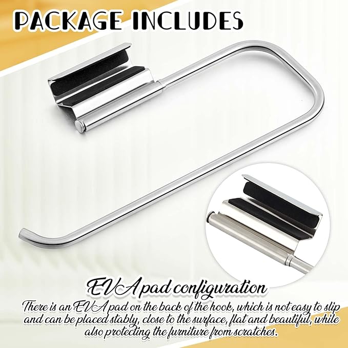 Yaocom 12.4 Inches Cabinet Door Paper Towel Holder Camper Under Sink No Drilling Paper Towel Storage and Dispenser for RV Kitchen Bathroom Laundry Room, Stainless Steel(Silver,2 Pcs)