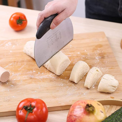 1 pcs Dough Pastry Scraper Chopper/Stainless Steel Dough Scraper Cutter with Ergonomic Rubber Non-Slip Grip/Dough Scraper Cutter/Pro Pastry Pizza Cutter Chopper (Black) - Image 8