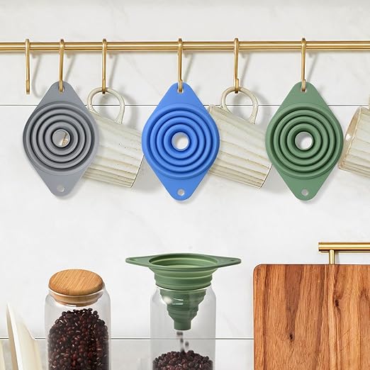 Kitchen Funnel Set 3 Pack,Funnels for Kitchen Use Filling Bottles,Silicone Funnel Collapsible,Small Funnels for Filling Small Bottles - Image 7
