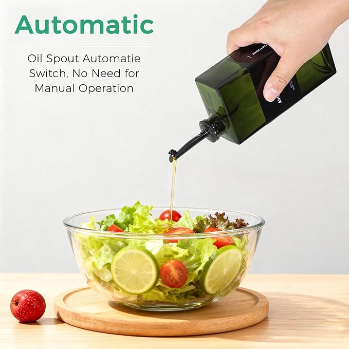 WISIMMALL Olive Oil Dispenser Bottle For Kitchen, 17OZ UV-Blocking Oil And Vinegar Dispenser Set Of 4, Soy Sauce Cooking Oil Dispenser with 4 Stainless Steel Pourers & 44 Labels - Image 3