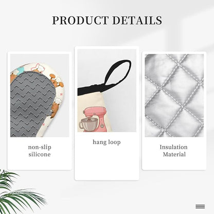 Capybara Gifts for Women, Funny Capybara Oven Mitt & Pot Holder Set, Heat Resistant Silicone Kitchen Mittens, Birthday Mother's Day Housewarming Gift Idea for Mom, Wife, BFF