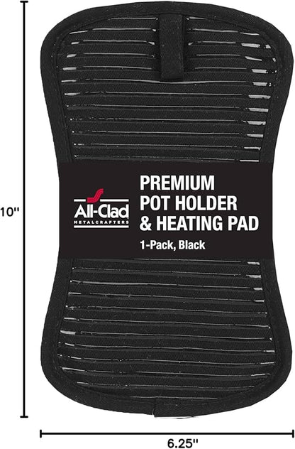 All-Clad Premium Pot Holder & Hot Pad: Heat Resistant to 500 Degrees - 100% Cotton, 10"x6.25" Hot Pad for Kitchen and Barbeque, (1-Pack), Black - Image 10