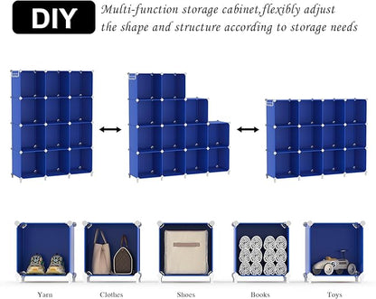 AWTATOS Cube Storage Organizer, 12 Cube Closet Organizers and Storage Shelves, DIY Stackable Bookshelf for Bedroom, Home, Admiral Blue - Image 6