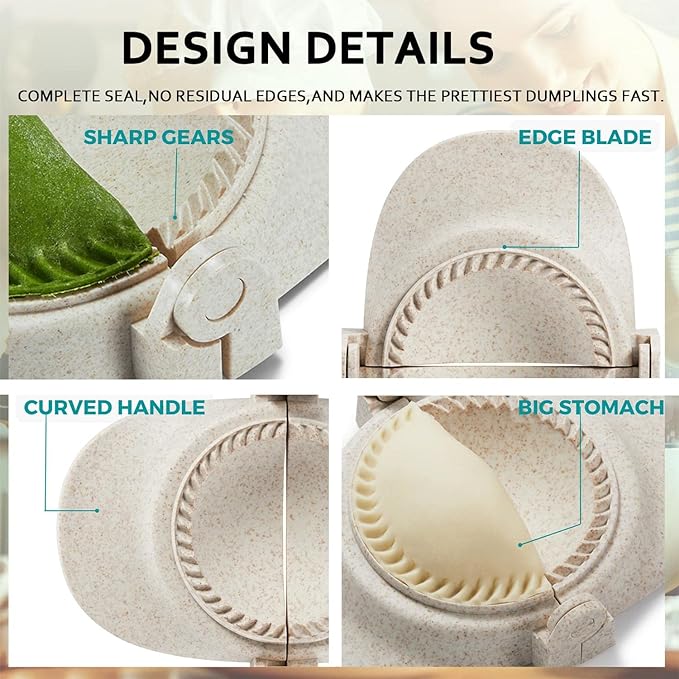 6 Inch Empanada Maker Press, Extra Large Dumpling Maker Set with Dough Cutter, Dumpling Mold Set for Pierogi, Pastelitos, Calzone, Turnovers, Chinese Dumpling-2Sizes 6"+4"