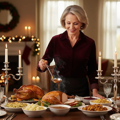 KEAWELL Premium 7.5 inch Luxury Gravy Ladle, 18/10 Stainless Steel, Small Gravy Spoon for Home. Solid and Sturdy, Dishwasher Safe. (1, Gold Accent)