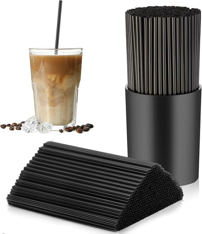 200 Pcs Black Coffee Stirrer Sticks and Holder Set 7 Inch Plastic Coffee Stir Straws with Holder Cocktail Drink Stirrers Mixing Milk Cocktail Drinks Supplies for Coffee Bar Home Party by SMAODSGN
