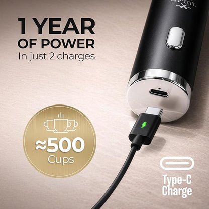 Zulay Kitchen Metal Rechargeable Milk Frother, 3 Whisk Attachments Handheld Frother Wand, 1800mAh USB-C Charging, Electric Drink Mixer for Protein, Matcha & Powders - One Charge Lasts up to 6 Months - Image 4