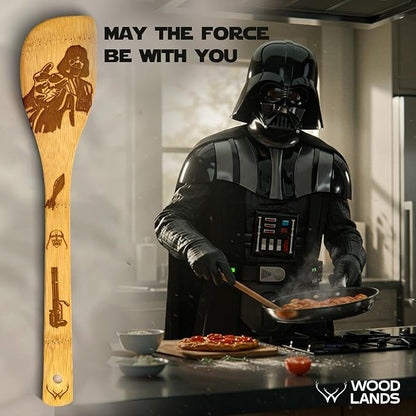 Star Warz gifts Wooden Spoons for Cooking for Space Wars Fans - Wooden Utensil Set with Spatulas & Spoons, Heat-Resistant, Eco-Friendly Kitchen Utensils for Non-Stick Cookware - Image 2