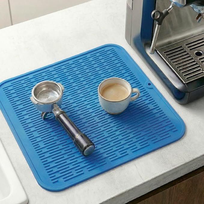MicoYang Silicone Dish Drying Mat for Multiple Usage,Easy clean,Eco-friendly,Heat-resistant Silicone Mat for Kitchen Counter or Sink,Refrigerator or Drawer Liner Lichen BlueL XL 18 inches x 16 inches - Image 8