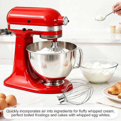 Dishwasher Safe K45WW Wire Whip for Kitchenaid Whisk Attachment 4.5QT-5QT Tilt-Head Stand Mixer,-All Stainless Steel Kitchen aid Whisk Attachment for Cream, Frostings, Cakes - Image 2