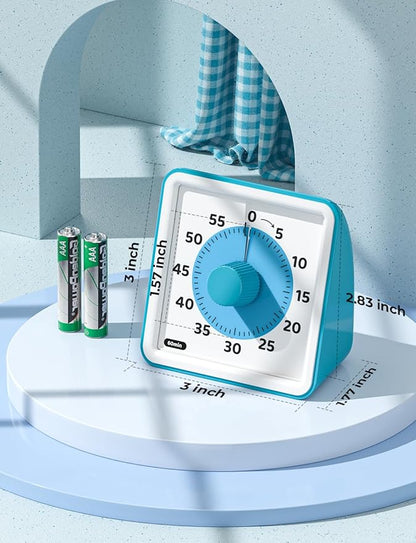 LIORQUE Visual Timer for Kids, 60-Minute Countdown Timers for Classroom Office Kitchen with Silent Operation, Kids Timer for Teaching (Batteries Included) - Image 7