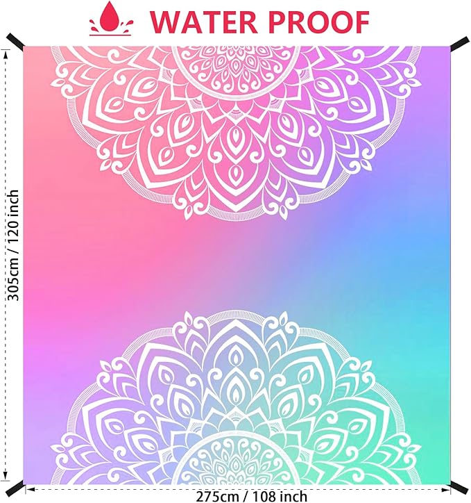 WIWIGO Beach Blanket Waterproof Sandproof Beach Mat 79" X 83"/10'x9'for 2-8 Adults Quick Drying Outdoor Picnic Mat Beach Accessories for Travel, Camping, Hiking - Image 2
