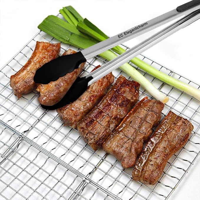 17" Kitchen Tongs with Silicone Tips, High Heat Resistant Grill Tongs in Stainless Steel - Image 7