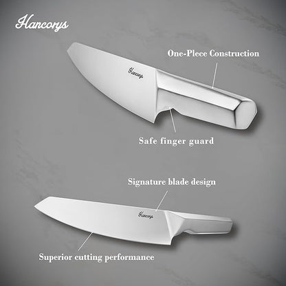 Knife Block Set, Japanese Stainless Steel Kitchen Knife Set with Built-in Sharpener, Sharp Knives with Non-slip Ergonomic Handle - Dishwasher Safe, Home Essential Gifts - Image 4
