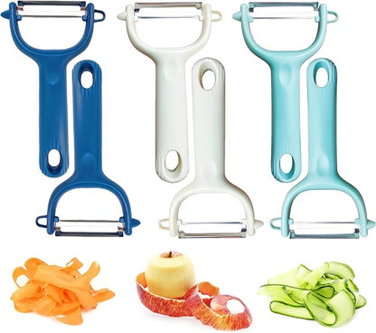 Trez Treamer 6-Pack Vegetable Peelers for Kitchen,Stainless Steel Apple Peeler Set for Veggie Carrot Fruit Zucchini Cucumber Peeler Sharp Potatoes & Potato Peeler Bulk with Non-Slip Handle (Y) by TrezTreamer