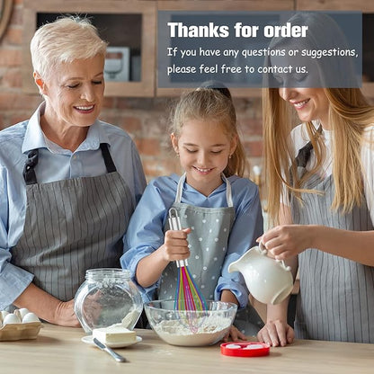 OYV Silicone Whisk,Professional Whisks For Cooking Non Scratch,Stainless Steel & Silicone Wisk,Plastic Rubber Whisk Tool For Nonstick Cookware,Silicon Wisks Set of 3,Rainbow,for Blending,Colorful. - Image 6