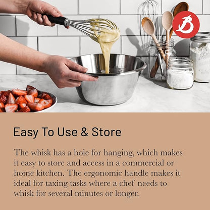 de Buyer GOMA Universal Whisk - 11.75” - Ideal for Commercial & Home Kitchens - Designed for Heavy, Frequent Use - Ergonomic & No-Slip Grip - Dishwasher Safe - Image 4