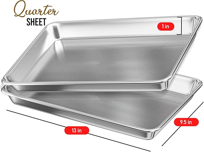 Eatex Aluminum Baking Sheet Set, 4 Pack Cookie Sheets, Warp & Rust Resistant, Nonstick - Image 2