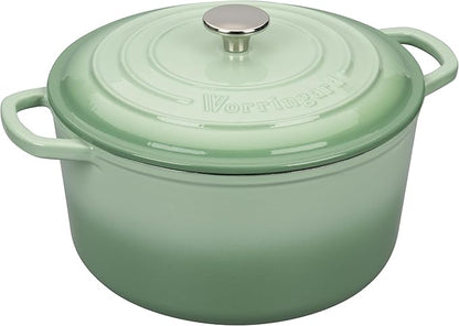 VORRINGARD Enameled Cast Iron Dutch Oven Pot with Lid, for Sourdough Bread Baking, Round Dutch Ovens, 4.5 Quart, Green - Image 6