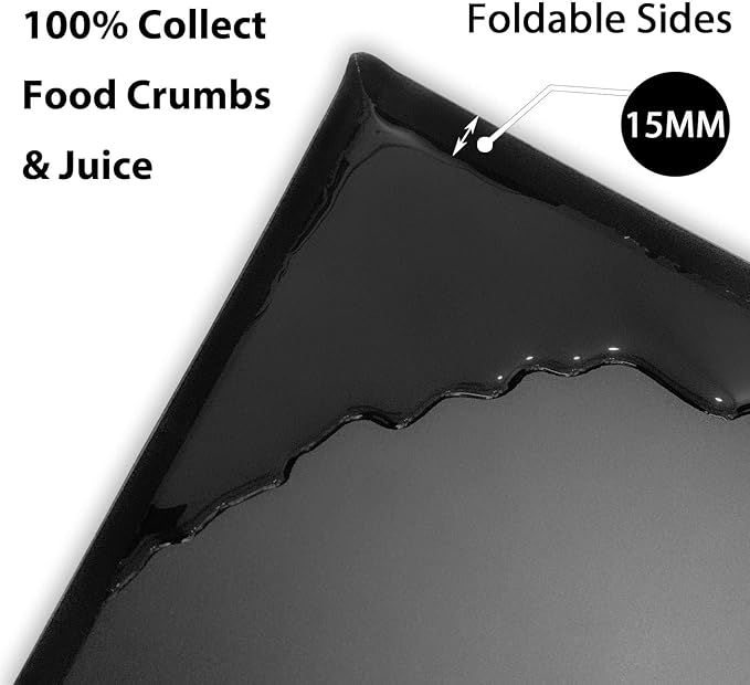 WK Flexible Plastic Cutting Boards Mats with Lip, Foldable Cutting Board for Kitchen Set of 3, Black Cutting Boards for Meat, Nonslip Cutting Mats Sheets, BPA Free, Dishwasher Safe - Image 3