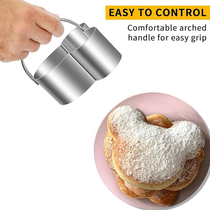 Biscuit Cutters with Handle, Stainless Steel Cookies Cutter, Professional Baking Tools for Sandwich, Scone, Donut (Mouse Shaped…) - Image 2