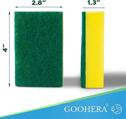 Heavy Duty Scrub Sponge for Cookware, Dual-Sided Cleaning Pot Scrubber, Odorless, Long-Lasting, Kitchen and Dishwashing Essential, Large & Thick 4 x 2.8 x 1.5 Inches, 18 Pack - Image 2