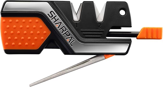 SHARPAL 101N 6-in-1 Pocket Knife Sharpener & Survival Tool – Diamond Sharpening Rod, Fire Starter Ferro Rod, Whistle – Sharpens Straight & Serrated Blades, Repairs & Hones Knives Mothers Day Gifts by SHARPAL