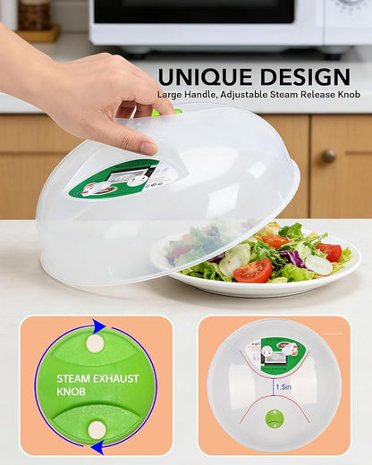 Microwave Splatter Cover, Microwave Cover for Food, Large Microwave Plate Cover Guard Lid with Steam Vents Keeps Microwave Oven Clean, 11.5 Inch BPA Free & Dishwasher Safe