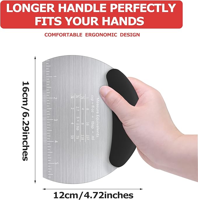 Pastry Cutter Dough Scraper Dough Cutter Scraper Tool Kitchen Pastry Blender,Stainless Steel Pastry Cutters Heavy Duty Dough Cutter for Kitchen Baking Tools,Comfortable and Dishwasher Safe (Black)
